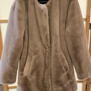 Zara beige faux fur coat